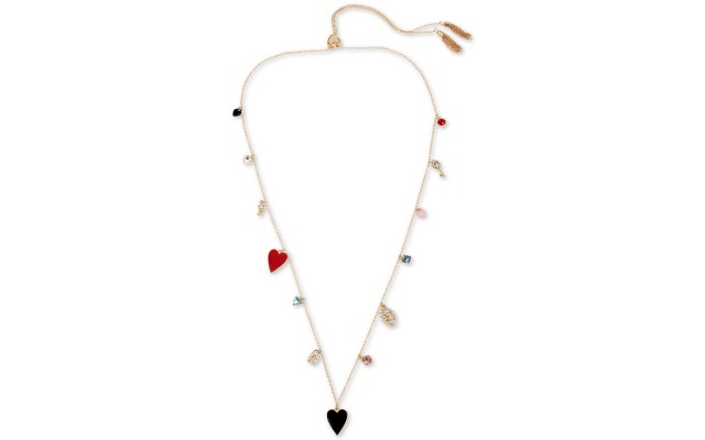  Gold-Tone Crystal Multi-Charm 35″ Adjustable Necklace