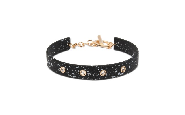  Gold-Tone Pave Splatter Stone Cuff Bracelet