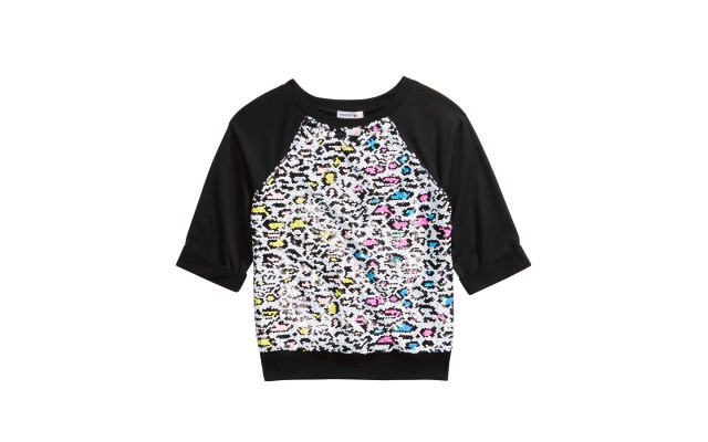  Big Girls Flip Sequins Top (Black, S)
