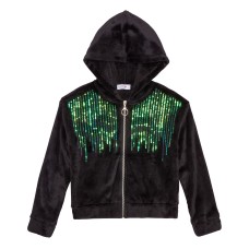 Beautees Big Girls Sequined Hoodie (Black, M)
