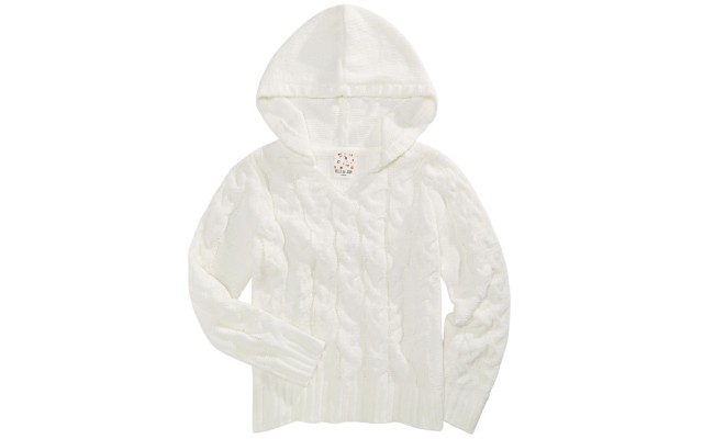  Big Girls Cozy Chenille Hoodie (White, XL)