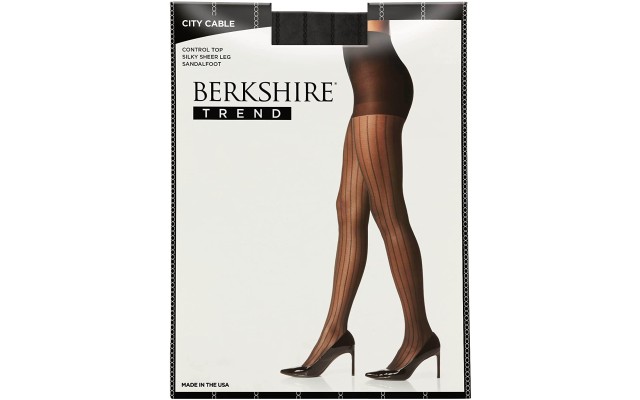   Women’s Trend City Cable Control Top Sheer Pattern Tights, Black, 3X-4X