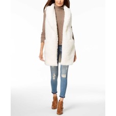 Betsey Johnson Teddy Faux-Fur Vest (Natural, XS/S)