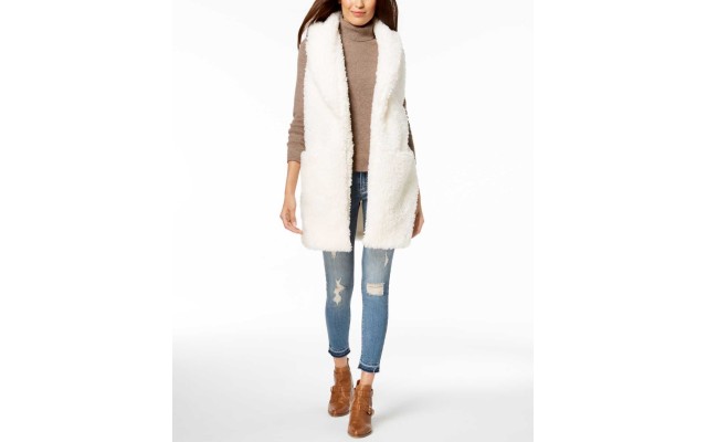  Teddy Faux-Fur Vest (Natural, XS/S)