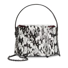 Betsey Johnson Vintage Vibes Crossbody Handbag, Black/White Snake