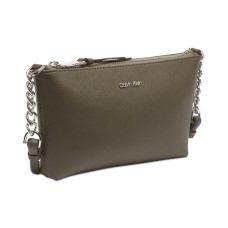Calvin Klein Hayden Saffiano Leather Chain Crossbody Handbag, Green