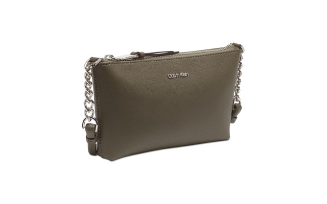  Hayden Saffiano Leather Chain Crossbody Handbag, Green