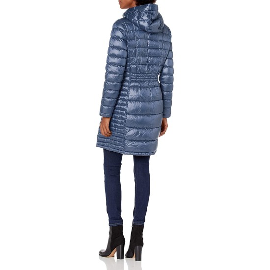  Hooded Packable Puffer Coat, Blue, S
