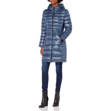 Calvin Klein Hooded Packable Puffer Coat, Blue, S