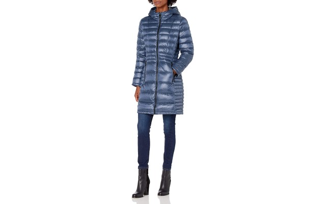  Hooded Packable Puffer Coat, Blue, S