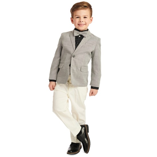  Little Boys 4-Pc. Bold Dobby Suit Sets, Gray, 3T