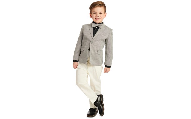  Little Boys 4-Pc. Bold Dobby Suit Sets, Gray, 4T