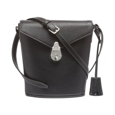 Calvin Klein Lock Leather Bucket Bag, Black