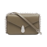 Calvin Klein Lock Leather Shoulder Bag, Beige