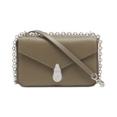 Calvin Klein Lock Leather Shoulder Bag, Beige