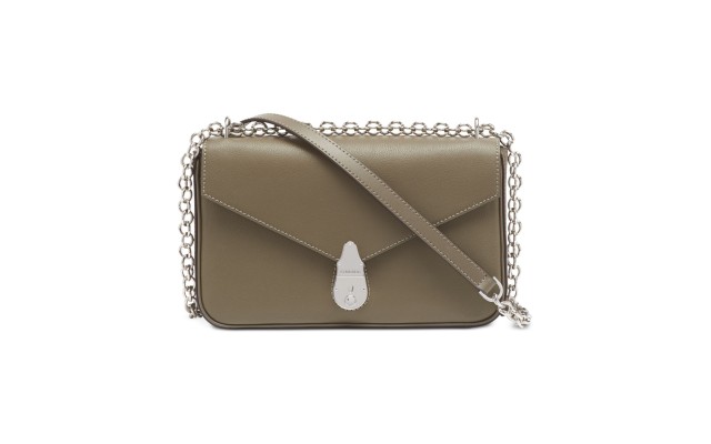  Lock Leather Shoulder Bag, Beige