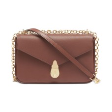 Calvin Klein Lock Leather Shoulder Bag, Brown