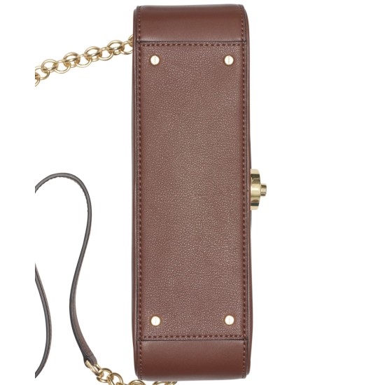 Lock Leather Shoulder Bag, Brown