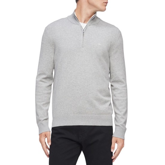  Men’s 1/4-Zip Sweater, Grey Heather, M