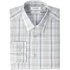 Calvin Klein Men's Dress Shirt Non Iron Stretch Slim Fit Check
