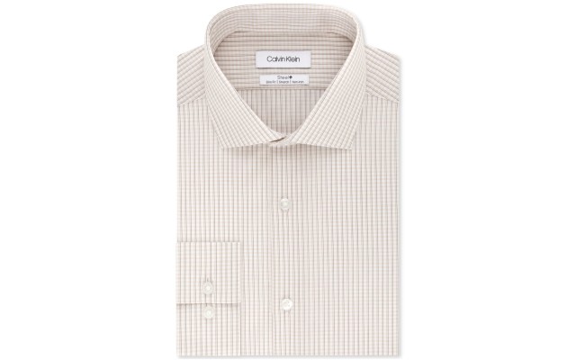  Men’s Dress Shirt Non Iron Stretch Slim Fit Check, Orange Multi, 15.5″ Neck 32″-33″ Sleeve (Medium)