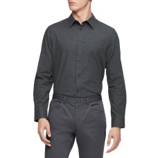 Calvin Klein Men’s Flannel Classic-Fit Shirt (Dark Gray, XL)