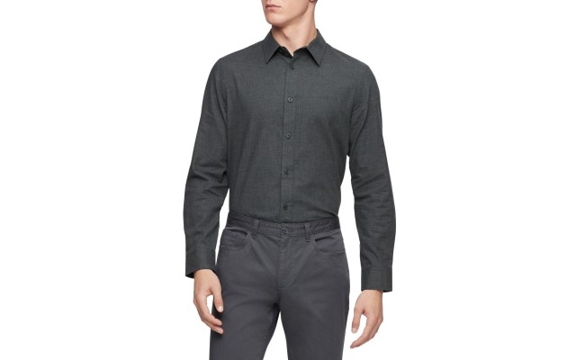  Men’s Flannel Classic-Fit Shirt (Dark Gray, XL)