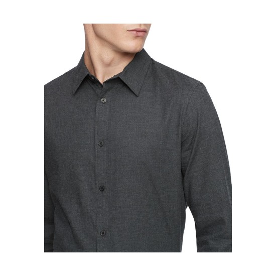  Men’s Flannel Classic-Fit Shirt (Dark Gray, XL)