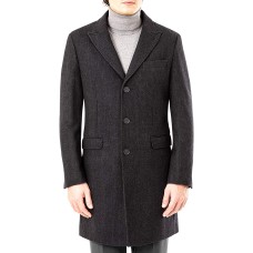 Calvin Klein Men’s Malibu Slim-Fit Plaid Overcoat (Charcoal, 38 R)