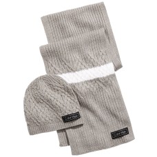 Calvin Klein Men’s Modern Varsity Cap & Scarf Set (Gray)