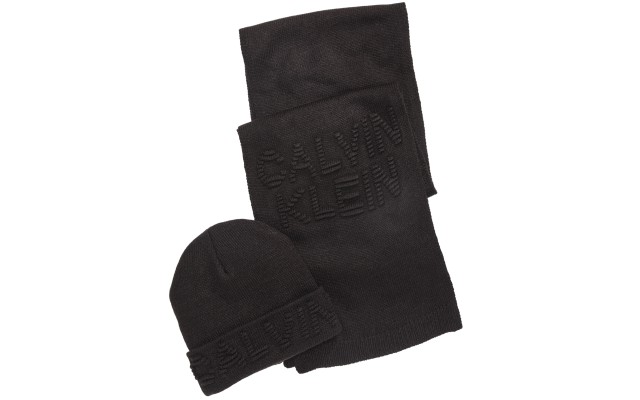  Men’s Ottoman Logo Hat & Scarf Set (Black)