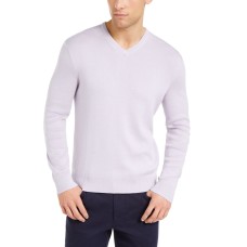 Calvin Klein Men’s Regular-Fit V-Neck Sweater, Purple, S