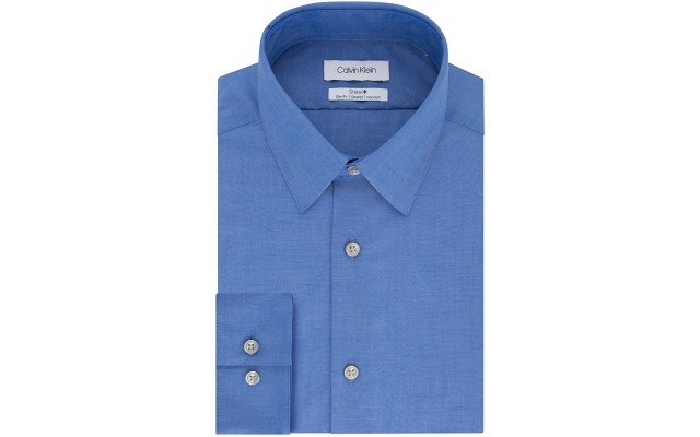  Men's Slim-Fit Dress Shirts, Bright Blue, 17.5X32-33