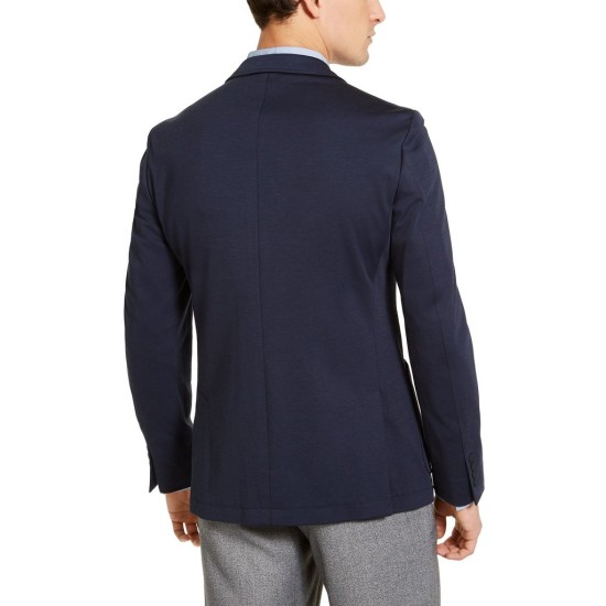  Mens Slim-Fit Knit Sport Coat (Navy, 44 Short)
