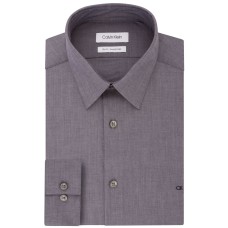 Calvin Klein Men’s Slim-Fit Stretch Flex Collar Dress Shirt (Gray, 15.5X32-33)