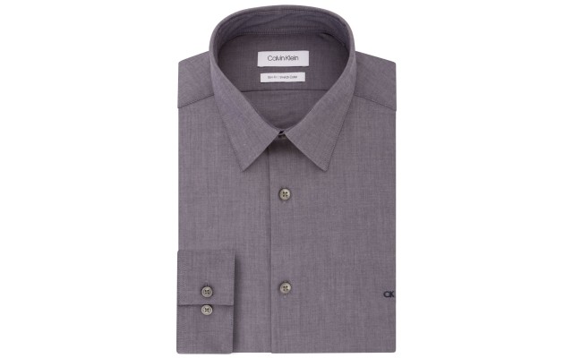 Men’s Slim-Fit Stretch Flex Collar Dress Shirt (Gray, 15.5X32-33)
