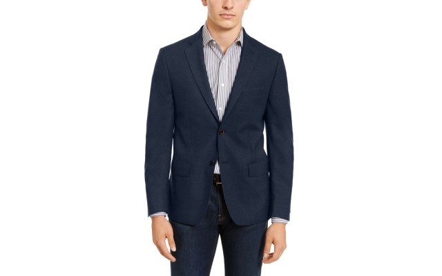  Men’s Slim-Fit Stretch Sport Coat (Navy, 46 R)