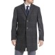  Men's Slim Fit Wool Blend Overcoat Jacket Coat, Gray, 44T