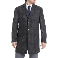 Calvin Klein Men's Slim Fit Wool Blend Overcoat Jacket Coat, Gray, 52T
