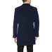  Men's Slim Fit Wool Blend Overcoat Jacket Coat, Navy, 44T