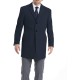  Men's Slim Fit Wool Blend Overcoat Jacket Coat, Navy, 46T
