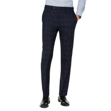Calvin Klein Men’s X Slim-Fit Stretch Plaid Suit Separate Pants, Navy, 33X30