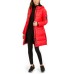  Oversized Hooded Puffer Coat (Red, M)