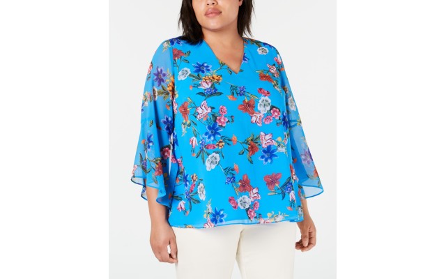  Plus Size Floral-Print Top