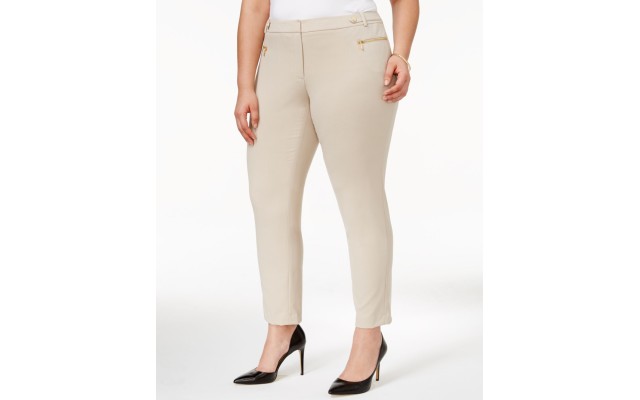 Plus Size Straight-Leg Ankle Pants