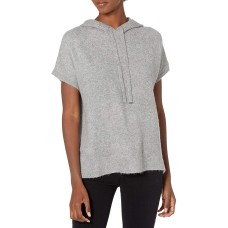 Calvin Klein Women’s Hooded Short-Sleeve Sweater (Gray, Medium)
