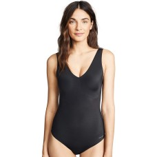 Calvin Klein Women’s Invisibles Comfort V-Neck Thong Bodysuit  (Black, X-Small)