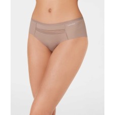 Calvin Klein Women’s Invisibles Mesh Hipster (Grey, Large)