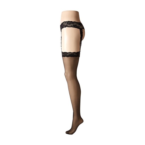  Women’s Lace Garter Thigh-High Stockings (Black B)