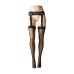  Women’s Lace Garter Thigh-High Stockings (Black B)
